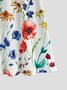 Regular Fit Round Neck Floral Short Sleeve Knee-length Dress