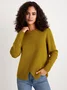 Green Daily Long sleeve Plain Simple Regular Fit Sweater