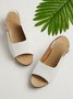 Retro Solid Simple Open Toe Chunky Heel Sandals