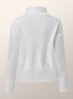 White Daily Long sleeve Turtleneck Regular Fit  Sweater