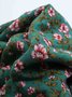 Floral Printed Hooded Long Sleeve Fleece Coat