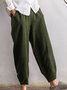 Women Plus Size Casual Daily Solid Cotton Pants