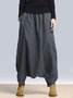 Women Plus Size Fall Shift Casual Solid Pockets Pants