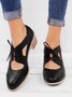 Cutout Lace-up Low Heel Oxford Shoes Women Daily Loafers