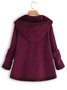 Zipper Solid Hoodie Long Sleeve Coat