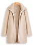 Cashmere Shawl Collar Solid Long Sleeve Teddy Bear Coat