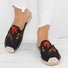 Daily Floral Embroidered Canvas Low Heel Shoes