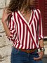 Long Sleeve V Neck Striped Top