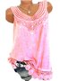 Vintage Sleeveless Casual Solid Tank Top