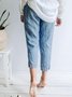 Women Casual Solid Cotton Bottoms