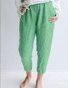 Women Casual Solid Cotton Bottoms