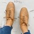 Roselinlin Women's Lace Up Perforated Oxfords Shoes Casual Shoes