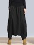 Women Plus Size Fall Shift Casual Solid Pockets Pants