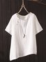 Casual Short Sleeve Round Neck Top