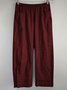 Plus Size Women Pants Pockets Casual Shift Capri Pants