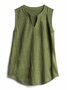 Plus Size V-Neck Sleeveless Solid Tank Top