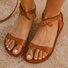 Women Plain Simple Open Toe Buckle Comfortable Sandals