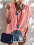 Short Sleeve Sweet V Neck Top