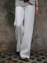 Women Going out Casual Cotton Solid Pants