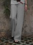 Women Going out Casual Cotton Solid Pants