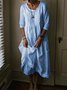 Maxi Solid 3/4 Sleeve Dress