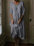 Maxi Solid 3/4 Sleeve Dress