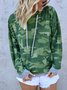 Loose Fit Camouflaged Print Women Pullover Hoodies