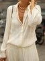 Women Shirt Collar Long Sleeve Buttoned Two Pieces Two Piece Set Jumpsuits