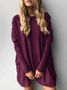 Casual Long Sleeve Solid Tunic