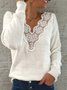 Casual Shift Floral Guipure Lace Sweater
