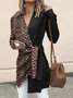 Leopard Paneled Sweater Plus Size Cardigan