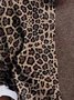 Khaki Leopard Print Long Sleeve Sweater