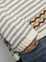Women Casual Stripes Cotton-Blend T-shirt