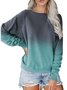 Women Ombre/tie-Dye Casual Sweatshirts