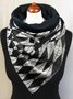 Black Casual Printed Cotton Scarves