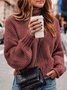 Women Long Sleeve Cotton-Blend Cotton-blend Turtleneck Sweater