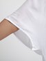 Women Casual Plain V Neck Short Sleeve Tunic Top
