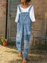 Blue Denim One-Pieces Jumpsuits Pants