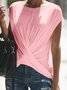 Casual Cotton-Blend Short Sleeve Top