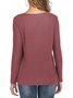 Embossed Long Sleeve Casual Shift Tops