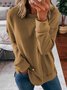 Women Casual Long Sleeve Crew Neck Pullover Plus Size Solid Sweatshirt