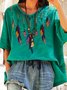 Women Shift Half Sleeve Casual V Neck Top