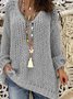 Light Gray Basic Knitted T-shirt