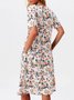 Women Floral Caftan Pockets Summer Dress