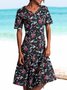 Plus Size Midi Dress Printed Floral Summer Weaving Dress