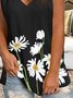 Floral Summer Printed Tanks & Camis V-Neck Tops T-shirt