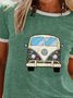 Casual Crew Neck Cotton T-shirt