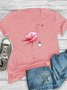 Printed Crew Neck Casual Short Sleeve Top
