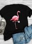 Printed Crew Neck Casual Short Sleeve Top