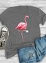 Printed Crew Neck Casual Short Sleeve Top